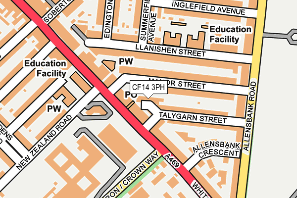 CF14 3PH map - OS OpenMap – Local (Ordnance Survey)