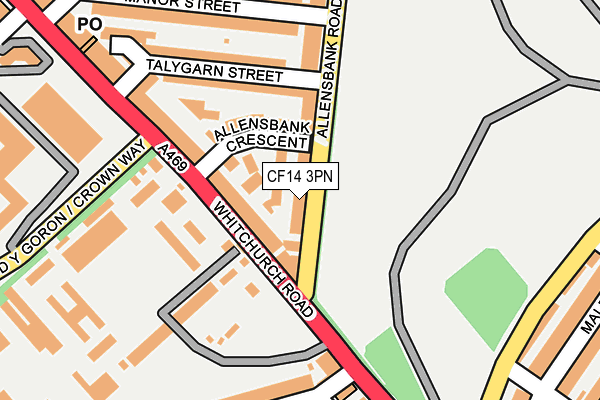 CF14 3PN map - OS OpenMap – Local (Ordnance Survey)