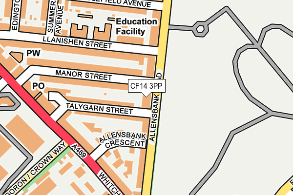 CF14 3PP map - OS OpenMap – Local (Ordnance Survey)