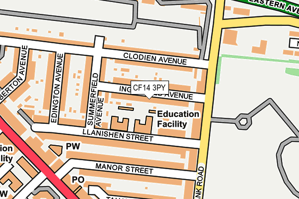 CF14 3PY map - OS OpenMap – Local (Ordnance Survey)