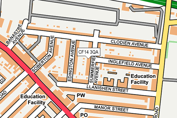 CF14 3QA map - OS OpenMap – Local (Ordnance Survey)