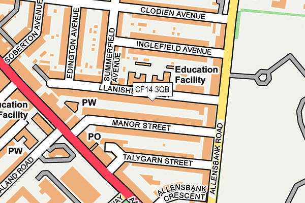 CF14 3QB map - OS OpenMap – Local (Ordnance Survey)