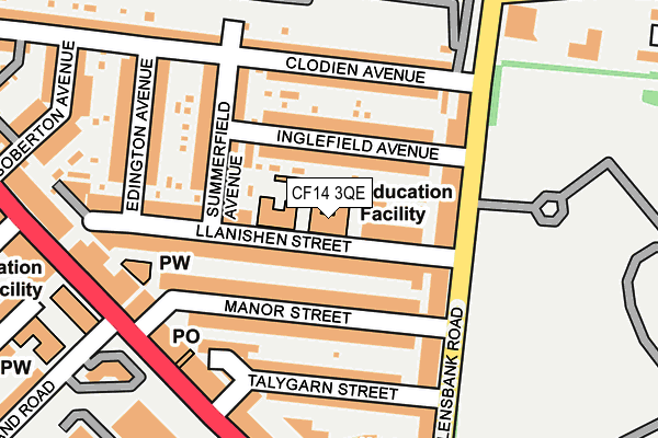 CF14 3QE map - OS OpenMap – Local (Ordnance Survey)