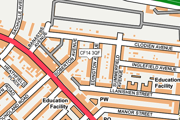 CF14 3QF map - OS OpenMap – Local (Ordnance Survey)