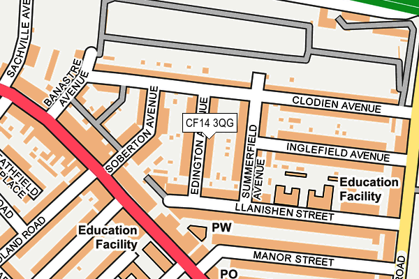 CF14 3QG map - OS OpenMap – Local (Ordnance Survey)