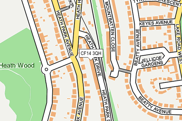 CF14 3QH map - OS OpenMap – Local (Ordnance Survey)