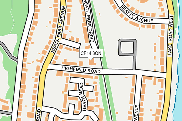 CF14 3QN map - OS OpenMap – Local (Ordnance Survey)