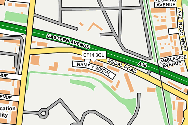 CF14 3QU map - OS OpenMap – Local (Ordnance Survey)