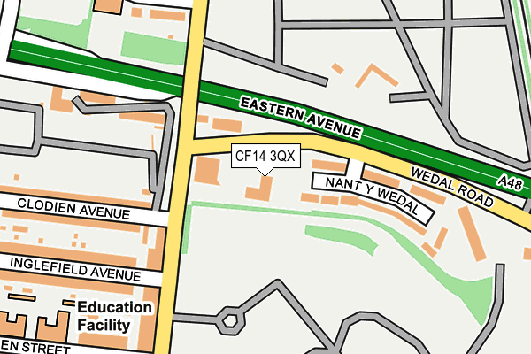 CF14 3QX map - OS OpenMap – Local (Ordnance Survey)