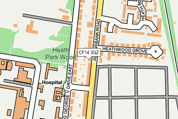 CF14 3QZ map - OS OpenMap – Local (Ordnance Survey)