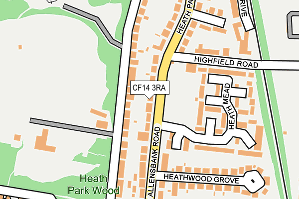 CF14 3RA map - OS OpenMap – Local (Ordnance Survey)