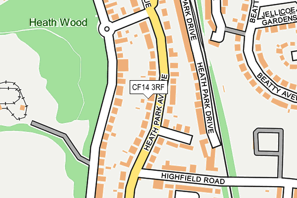 CF14 3RF map - OS OpenMap – Local (Ordnance Survey)