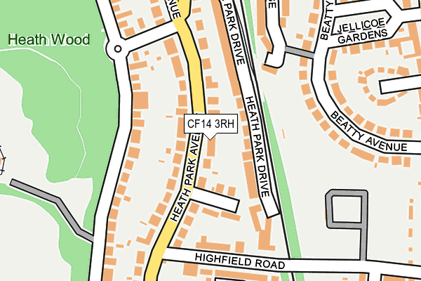 CF14 3RH map - OS OpenMap – Local (Ordnance Survey)