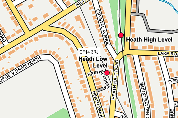 CF14 3RJ map - OS OpenMap – Local (Ordnance Survey)