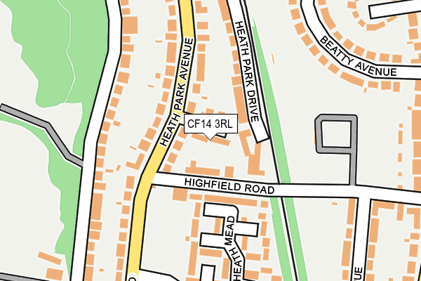 CF14 3RL map - OS OpenMap – Local (Ordnance Survey)