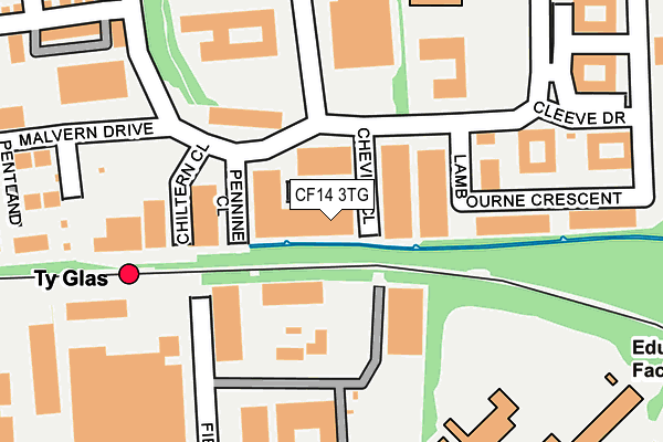 CF14 3TG map - OS OpenMap – Local (Ordnance Survey)