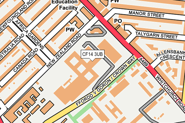 CF14 3UB map - OS OpenMap – Local (Ordnance Survey)