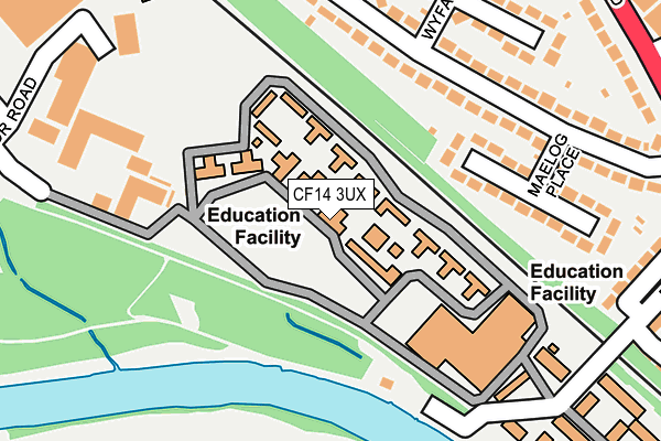 CF14 3UX map - OS OpenMap – Local (Ordnance Survey)