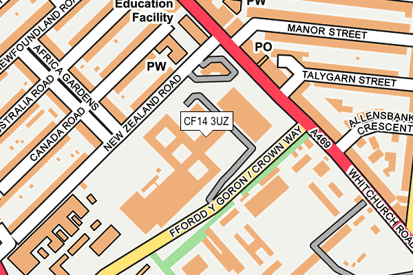 CF14 3UZ map - OS OpenMap – Local (Ordnance Survey)