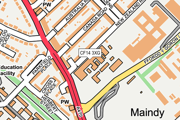 CF14 3XG map - OS OpenMap – Local (Ordnance Survey)