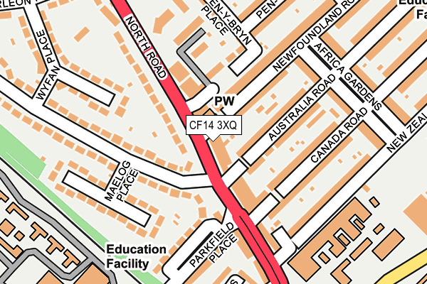 CF14 3XQ map - OS OpenMap – Local (Ordnance Survey)