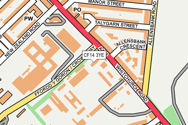 CF14 3YE map - OS OpenMap – Local (Ordnance Survey)