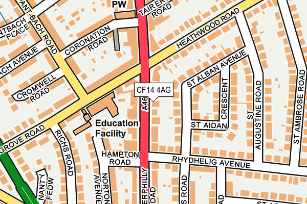 CF14 4AG map - OS OpenMap – Local (Ordnance Survey)