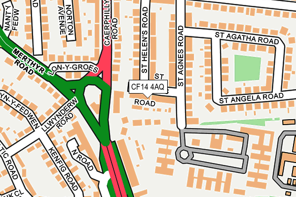 CF14 4AQ map - OS OpenMap – Local (Ordnance Survey)