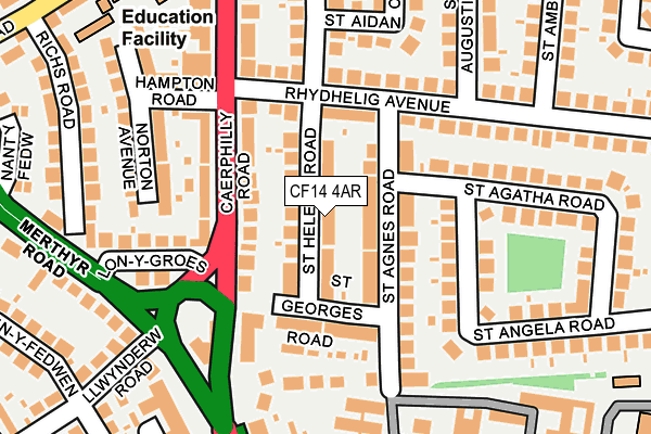 CF14 4AR map - OS OpenMap – Local (Ordnance Survey)