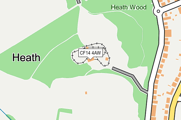 CF14 4AW map - OS OpenMap – Local (Ordnance Survey)