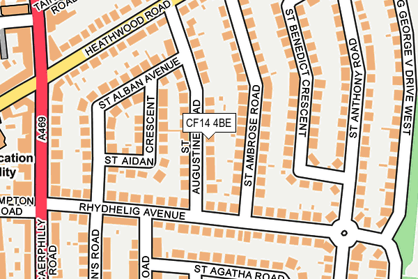 CF14 4BE map - OS OpenMap – Local (Ordnance Survey)