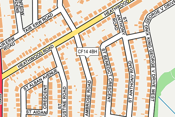 CF14 4BH map - OS OpenMap – Local (Ordnance Survey)