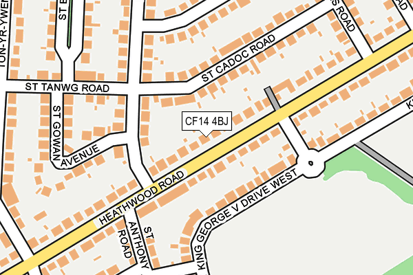 CF14 4BJ map - OS OpenMap – Local (Ordnance Survey)