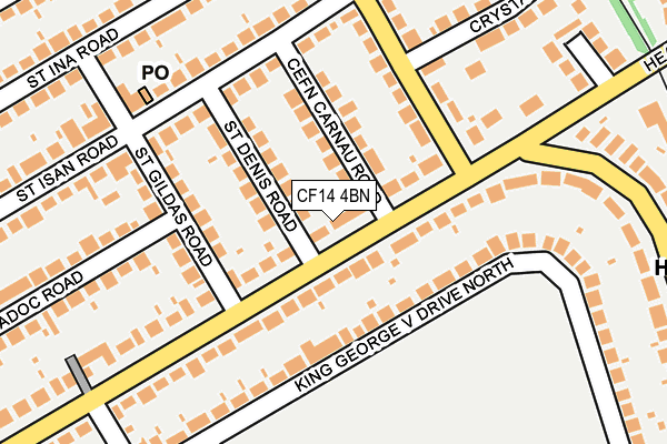 CF14 4BN map - OS OpenMap – Local (Ordnance Survey)