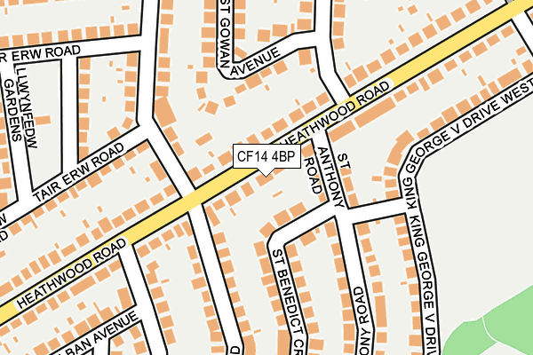 CF14 4BP map - OS OpenMap – Local (Ordnance Survey)