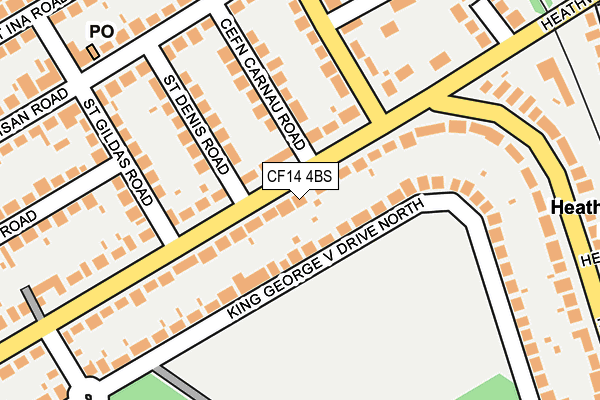 CF14 4BS map - OS OpenMap – Local (Ordnance Survey)