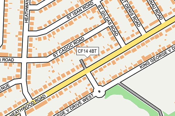 CF14 4BT map - OS OpenMap – Local (Ordnance Survey)