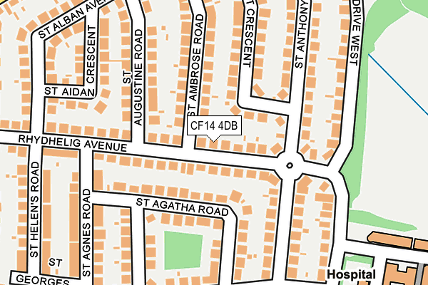 CF14 4DB map - OS OpenMap – Local (Ordnance Survey)