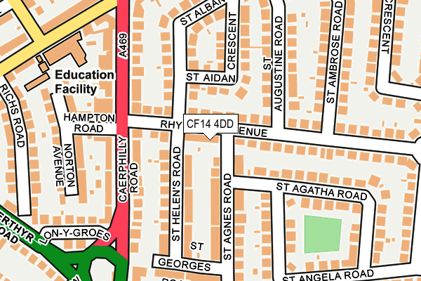 CF14 4DD map - OS OpenMap – Local (Ordnance Survey)