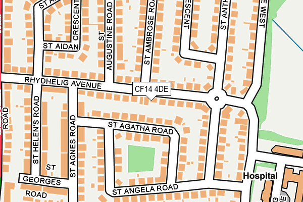 CF14 4DE map - OS OpenMap – Local (Ordnance Survey)