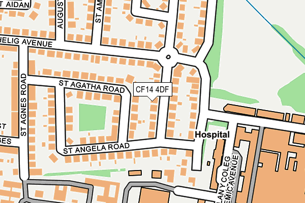 CF14 4DF map - OS OpenMap – Local (Ordnance Survey)