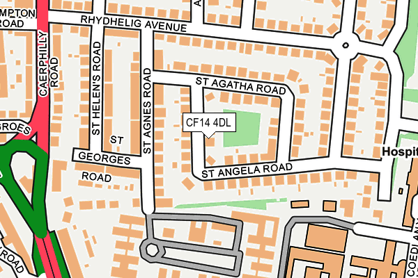 CF14 4DL map - OS OpenMap – Local (Ordnance Survey)