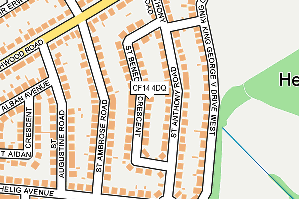 CF14 4DQ map - OS OpenMap – Local (Ordnance Survey)