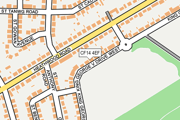 CF14 4EF map - OS OpenMap – Local (Ordnance Survey)