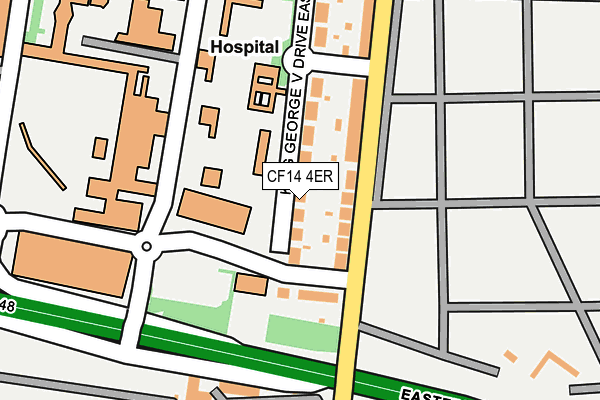 CF14 4ER map - OS OpenMap – Local (Ordnance Survey)