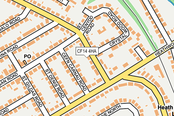 CF14 4HA map - OS OpenMap – Local (Ordnance Survey)