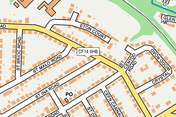 CF14 4HB map - OS OpenMap – Local (Ordnance Survey)