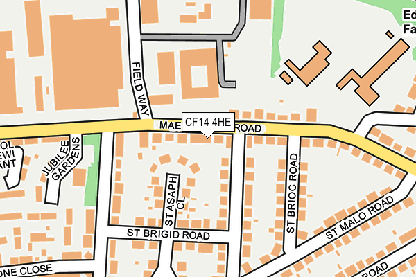 CF14 4HE map - OS OpenMap – Local (Ordnance Survey)