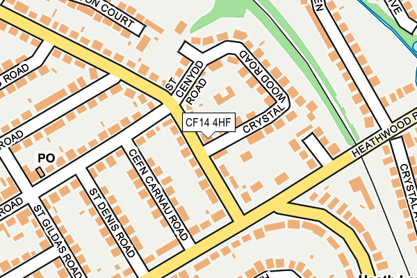 CF14 4HF map - OS OpenMap – Local (Ordnance Survey)
