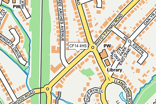 CF14 4HS map - OS OpenMap – Local (Ordnance Survey)